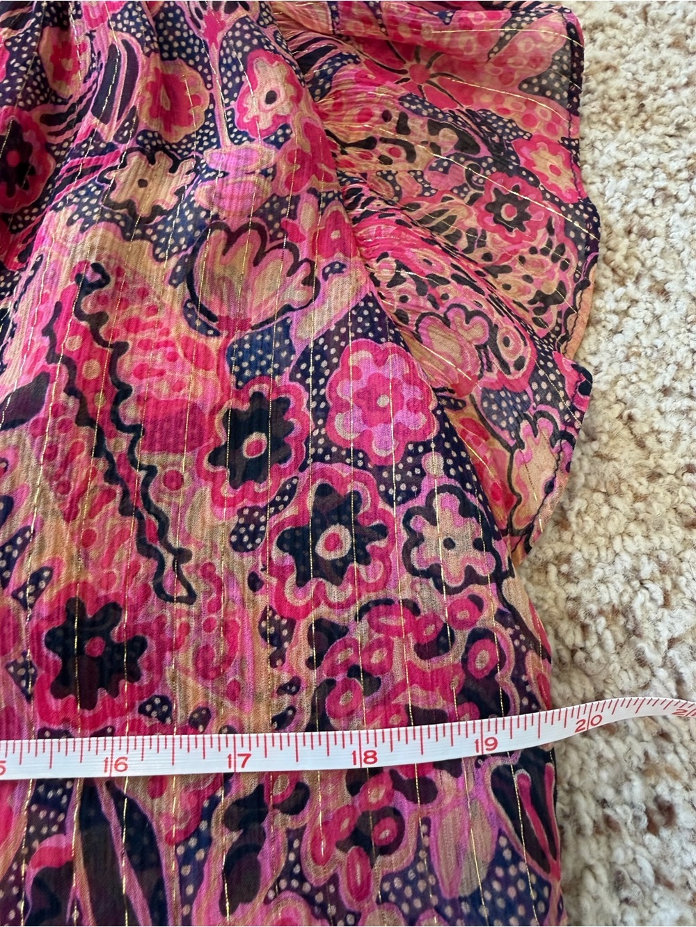 A.L.C. Hayley Floral Metallic Silk Flutter Sleeve Blouse in Size 2 (XS) - Picture 11 of 12